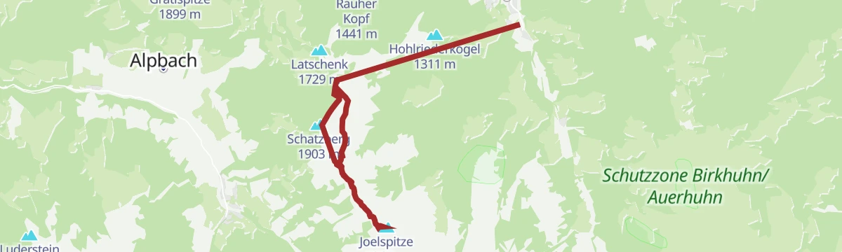 Route map: Schatzberg und Joel
